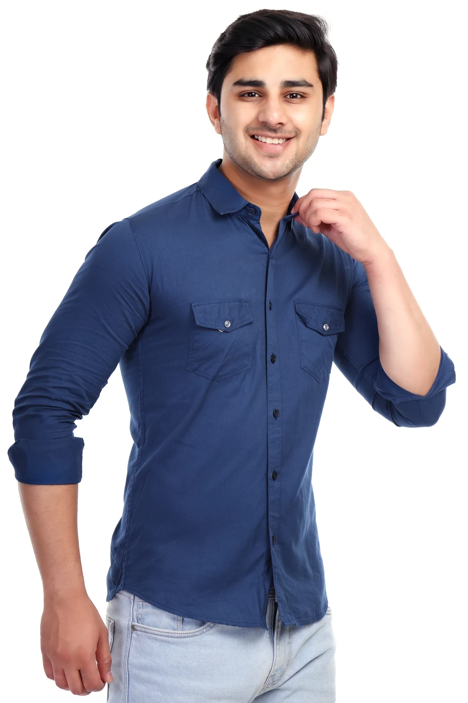 Indigo Chambray Shirt view 3
