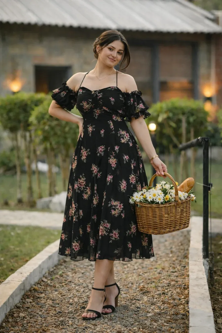Midnight Satin Cowl Dress