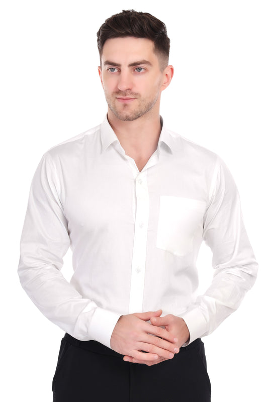 Al Bahar Men's White Formal Shirt | Lightweight, Comfortable & Stylish