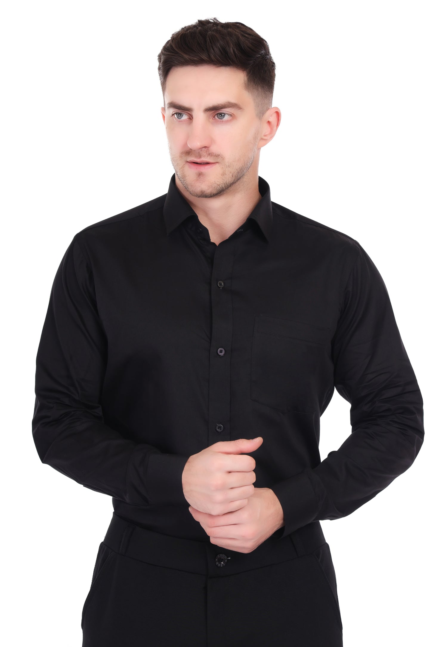 Al Bahar Men's Black Formal Shirt | Bold, Stylish & Comfortable