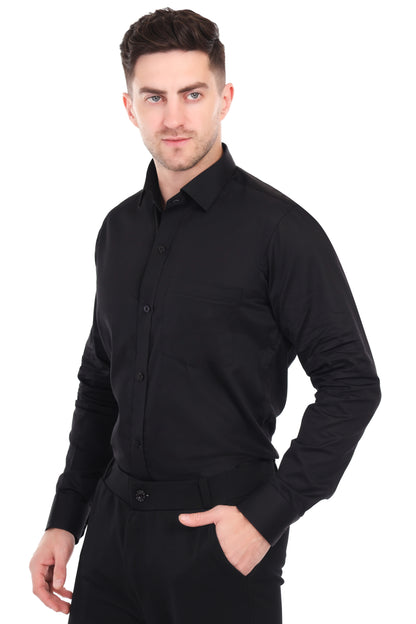 Al Bahar Men's Black Formal Shirt | Bold, Stylish & Comfortable