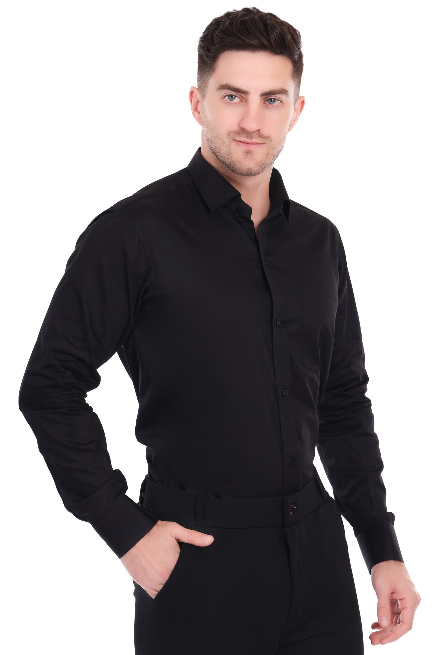 Al Bahar Men's Black Formal Shirt | Bold, Stylish & Comfortable