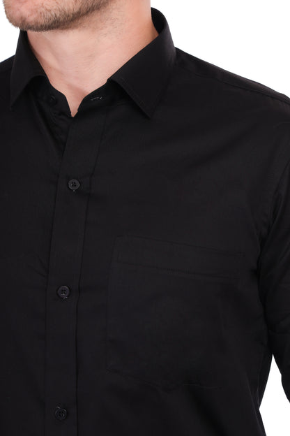Al Bahar Men's Black Formal Shirt | Bold, Stylish & Comfortable